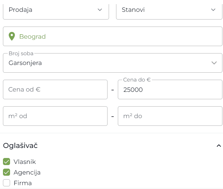 stan u Beogradu do 25.000 evra